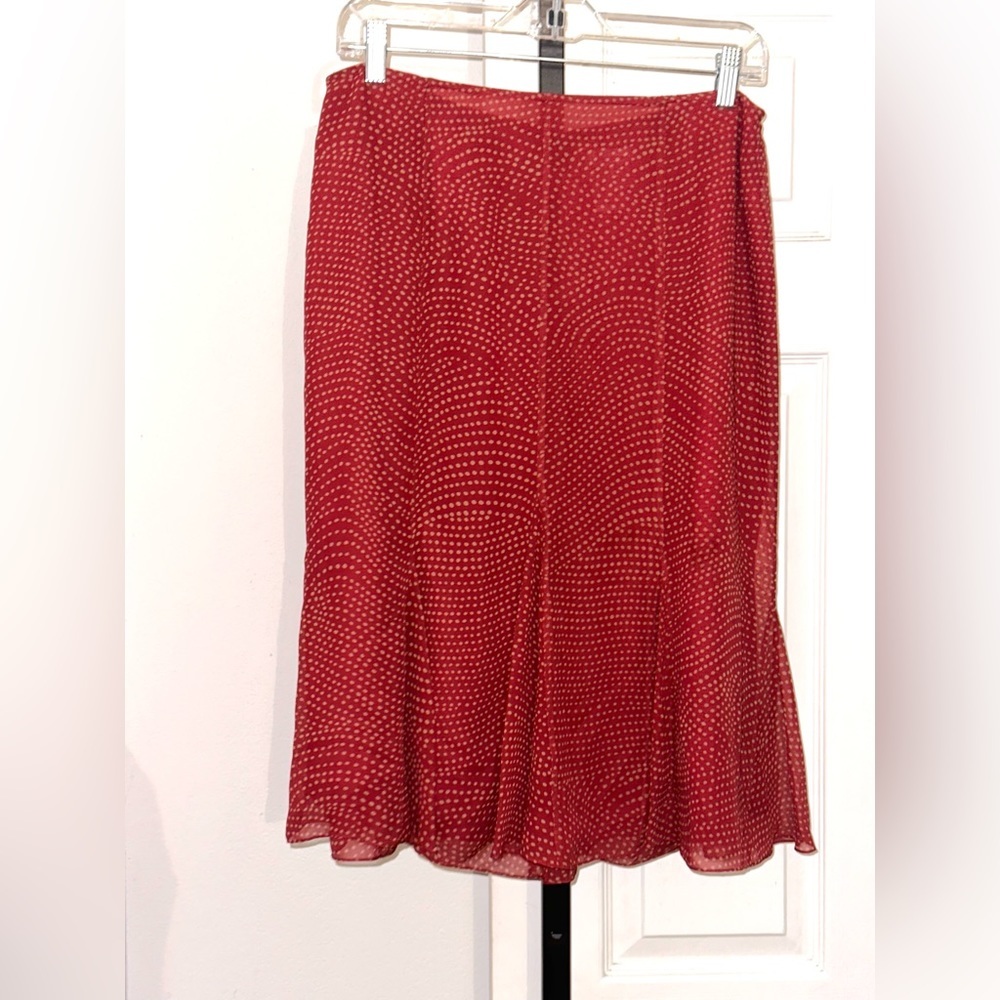ADRIANNA PAPELL Polka Dots Flowy skirt Size 12 NWOT